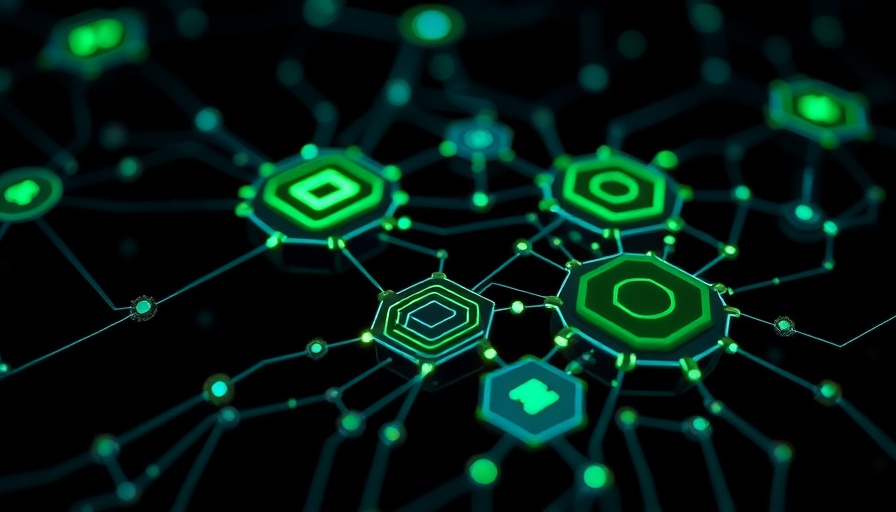 Futuristic AI development components with digital connections.