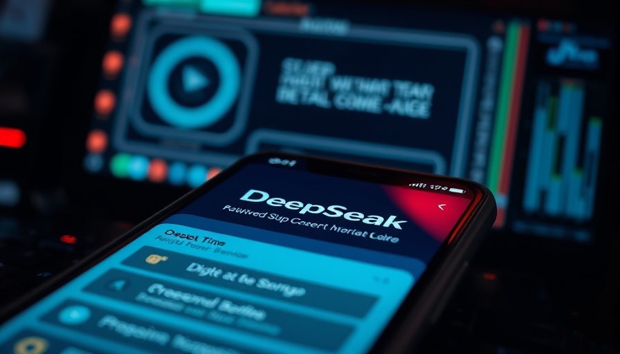 Close-up of DeepSeek app on phone screen with digital setup guide.