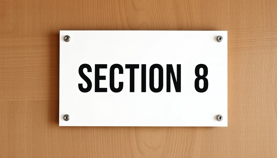Section 8 sign on wooden wall; Los Angeles Section 8 Applications concept.