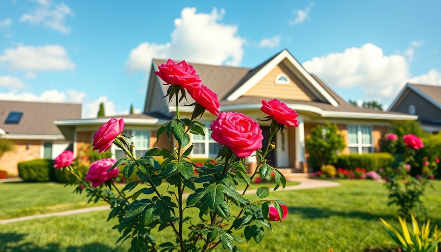 Suburban home with perennial flowers enhancing curb appeal.