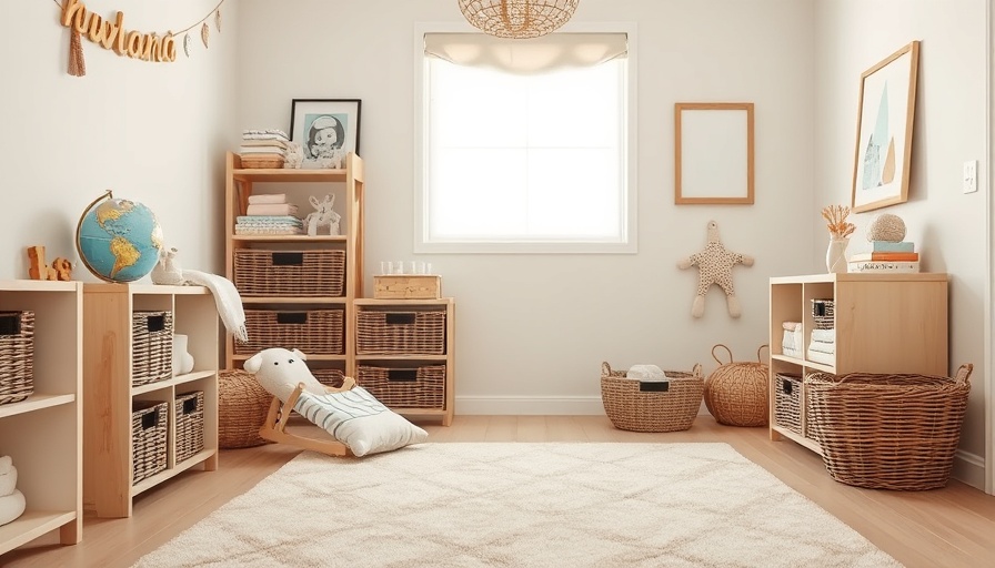 Charming kids room featuring organized baskets and decor.