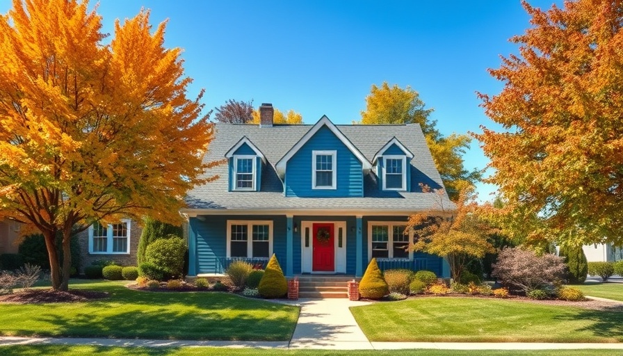 Charming suburban house for foundation inspection, autumn setting.