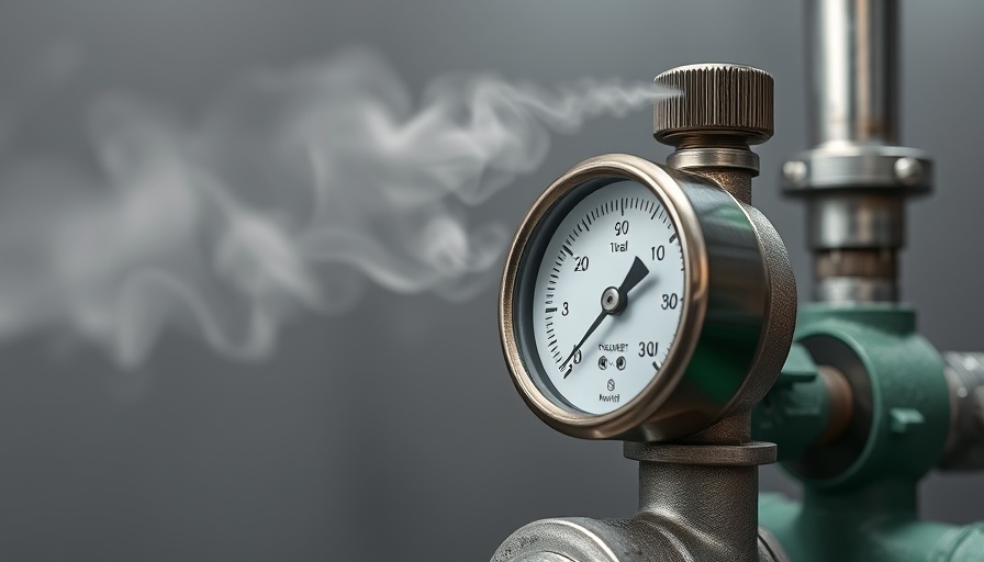 Pressure gauge emitting vapor suggests how to detect a gas leak.