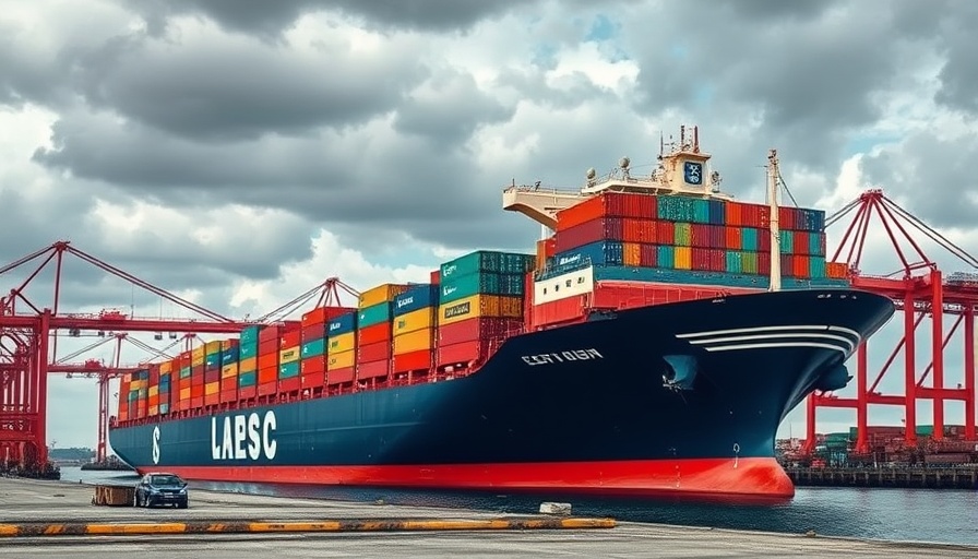 Cargo ship with containers at port, illustrating tariff impacts on inflation.