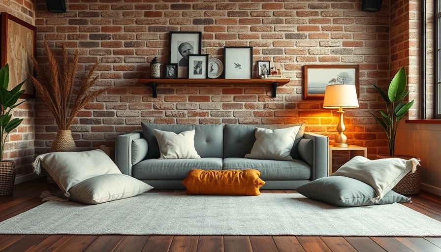 Zen meditation space at home with cushions and warm lighting.