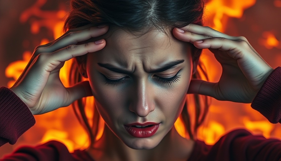 Mindfulness for Real Estate Agents: Stressed woman in fiery scene.