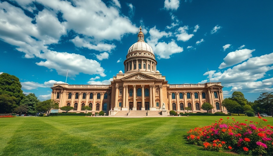 Grand building with white dome under a clear sky, Minnesota