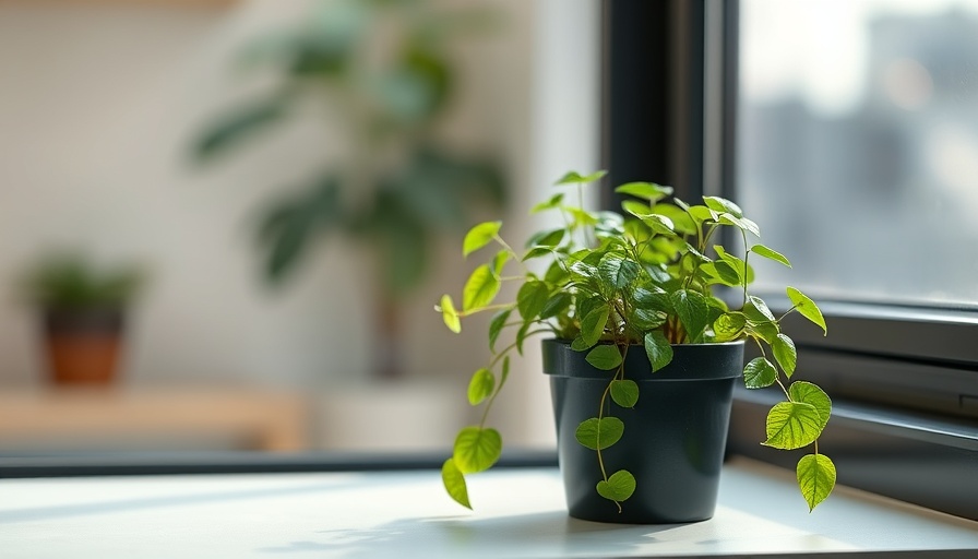 Budget small garden ideas with potted plant on window sill.