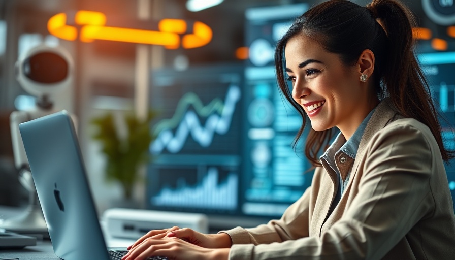 AI-powered real estate marketing tools depicted with futuristic interface.