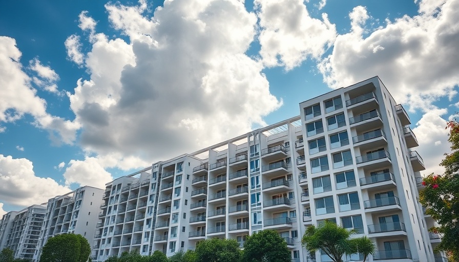 Modern condo building under blue sky highlighting condo inspection importance.