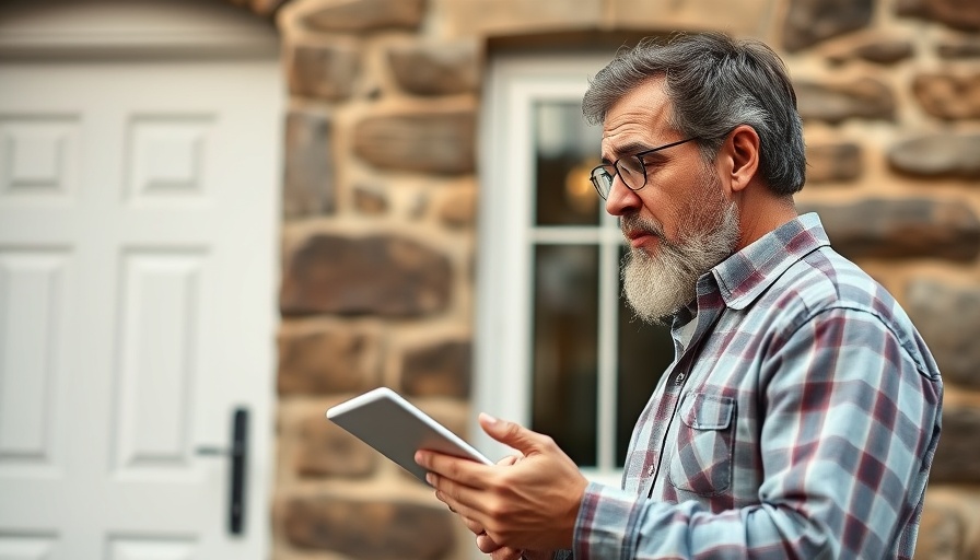 Appraiser with tablet evaluating home's exterior, Appraisal Contingency.