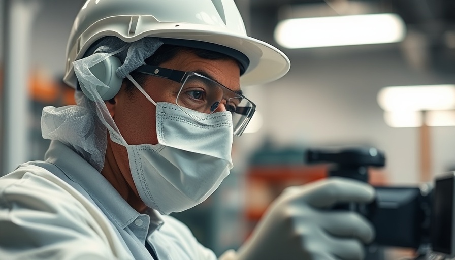 Inspector in protective gear during home inspections and asbestos testing.