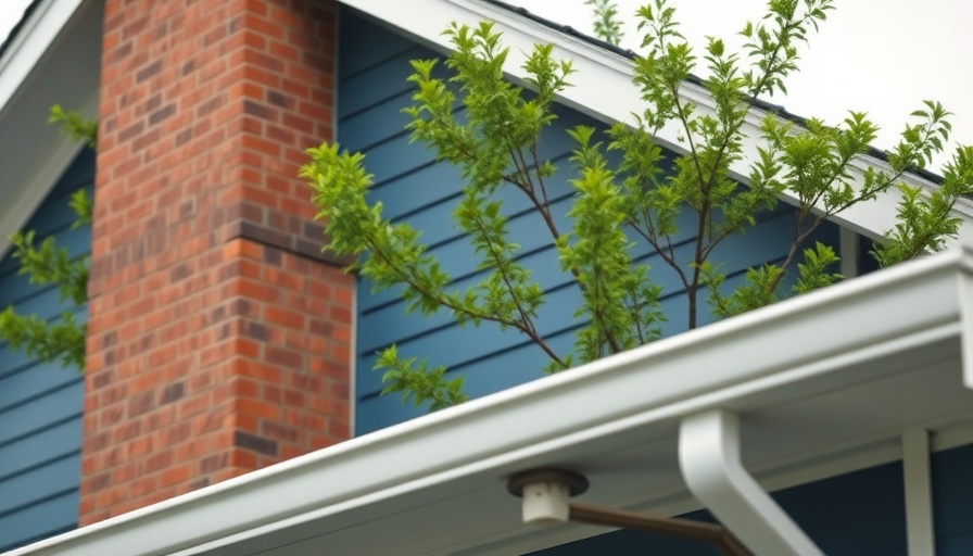 Summer home maintenance checklist: clean gutters on a house with brick chimney
