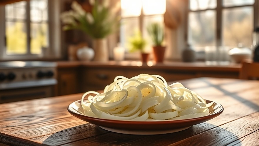 Thinly sliced onions on a rustic table, perfect for detoxifying lungs with natural remedies.