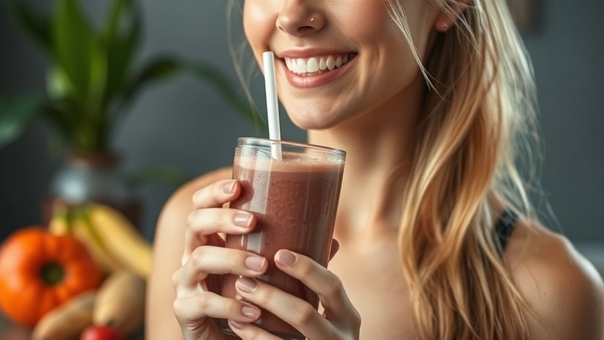 Photorealistic smoothie for healthy eating tips and whole foods benefits.