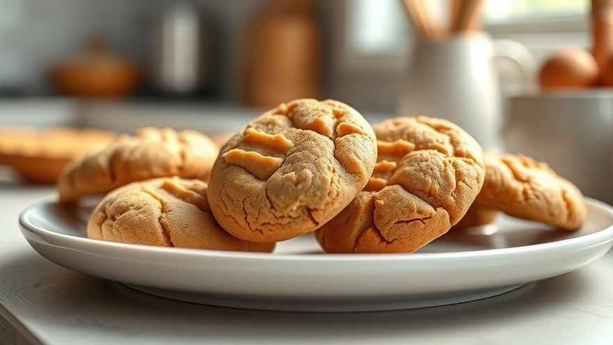 Warm peanut butter protein cookies on a white plate, showcasing healthy cookie recipes.