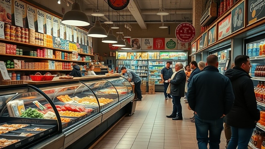A busy deli counter promoting mindful eating and hunger control.