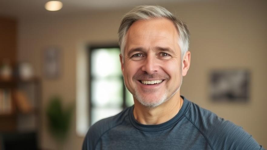 Middle-aged man enjoying core exercises in indoor fitness setting