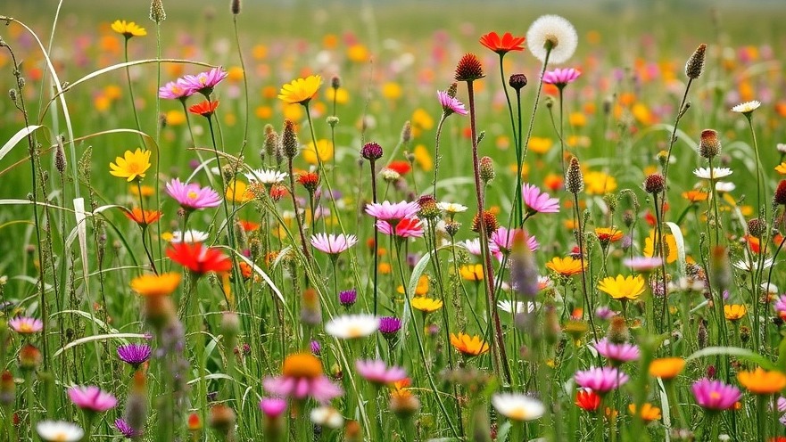 Vibrant summer field of wild flowers symbolizing natural cycles and personal growth.