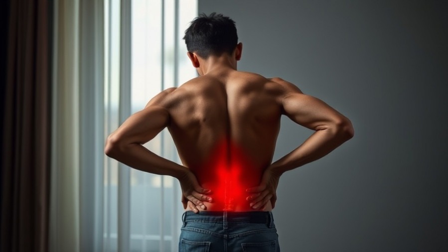 Man suffering from lower back pain practicing simple back exercises for relief.
