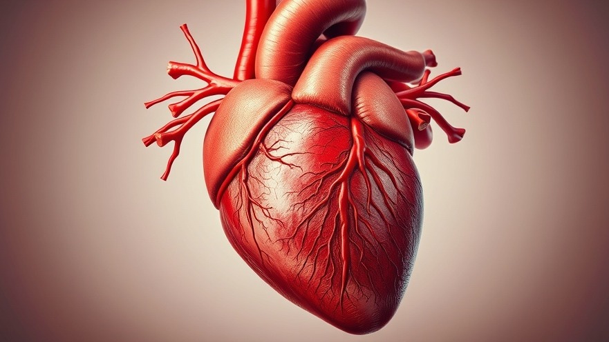 Photorealistic illustration of a detailed human heart highlighting antioxidant-rich fruits and vegetables for cardiovascular health.