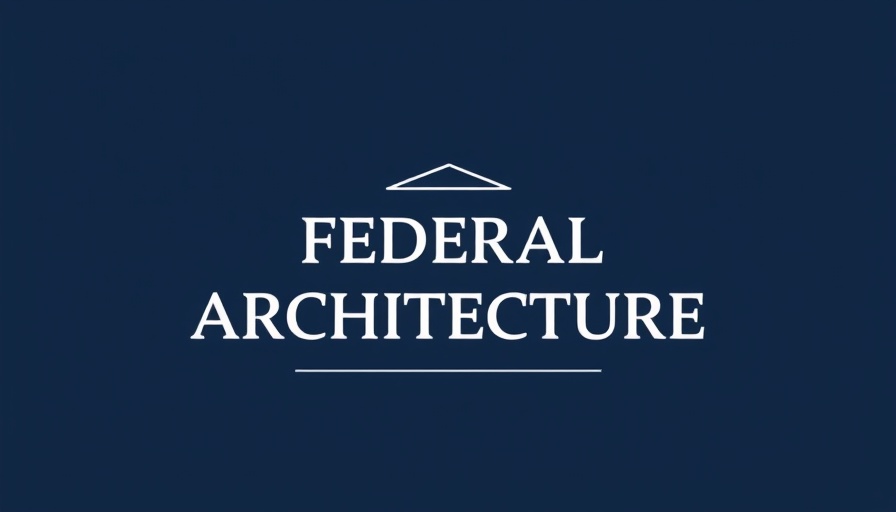 Minimalist graphic promoting classical federal architecture
