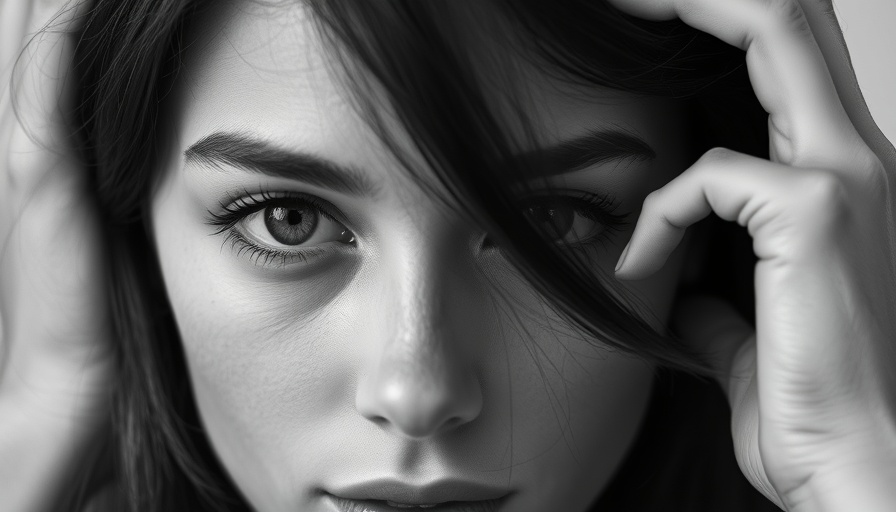 Monochrome close-up of woman highlighting smooth eye area