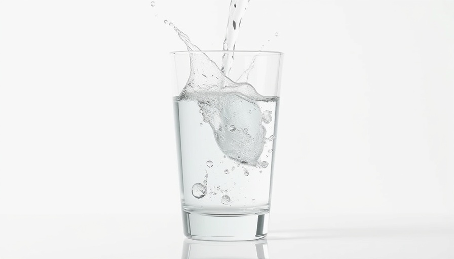 Water's healing properties: glass of water being poured.