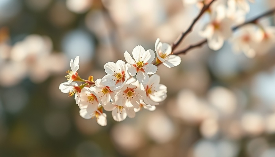 Delicate white cherry blossoms highlighting power of appreciation in wellness