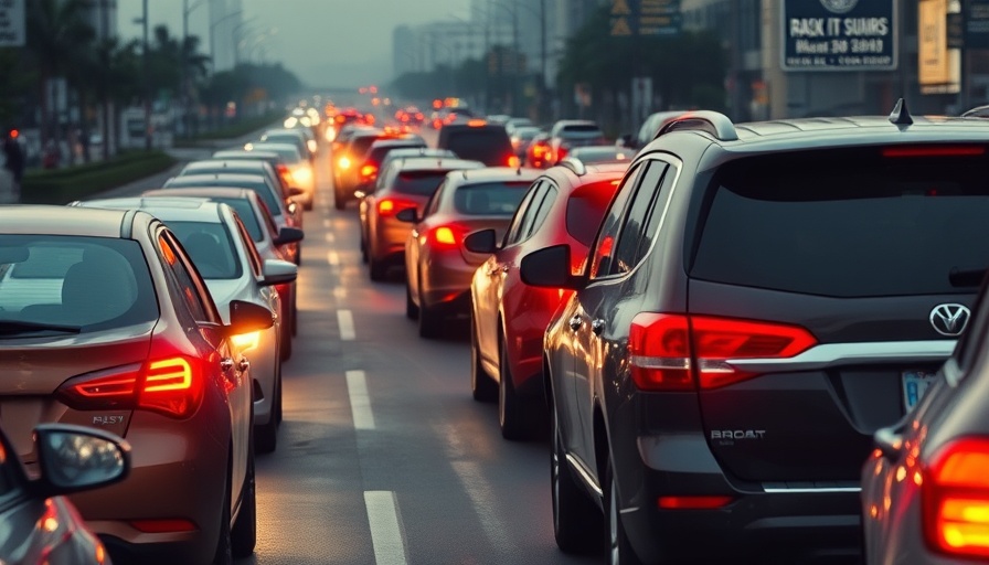 Urban traffic congestion depicting daily pressures