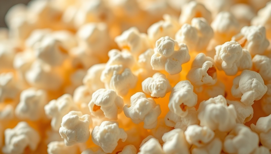 Close-up view of low-calorie healthy snack popcorn, highlighting benefits.