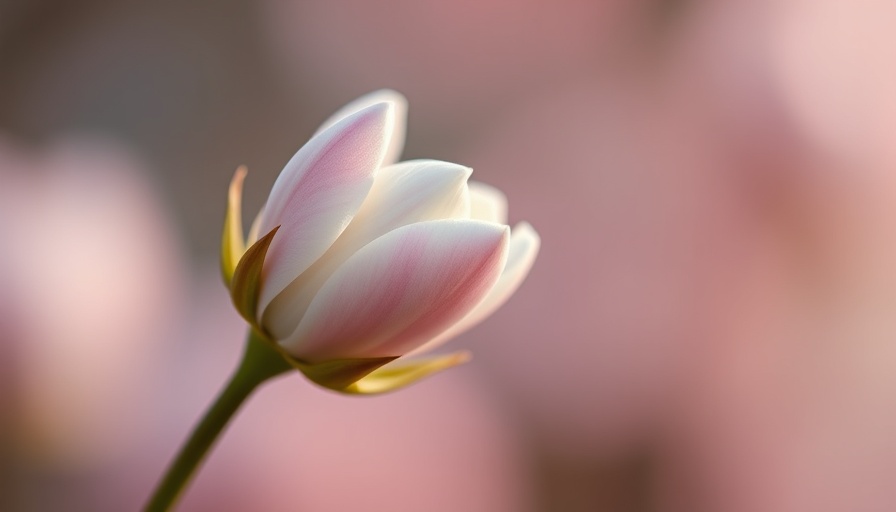 Close-up of a budding flower relaxing into the flow of life