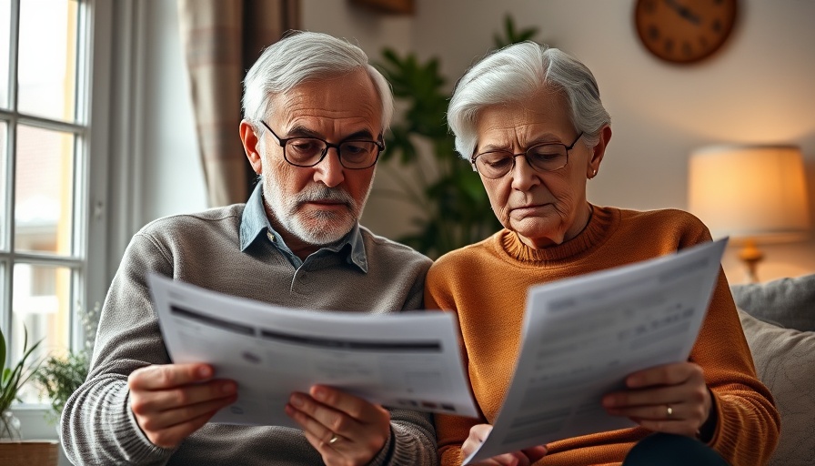 Elderly couple reviewing finances related to dementia diagnosis.