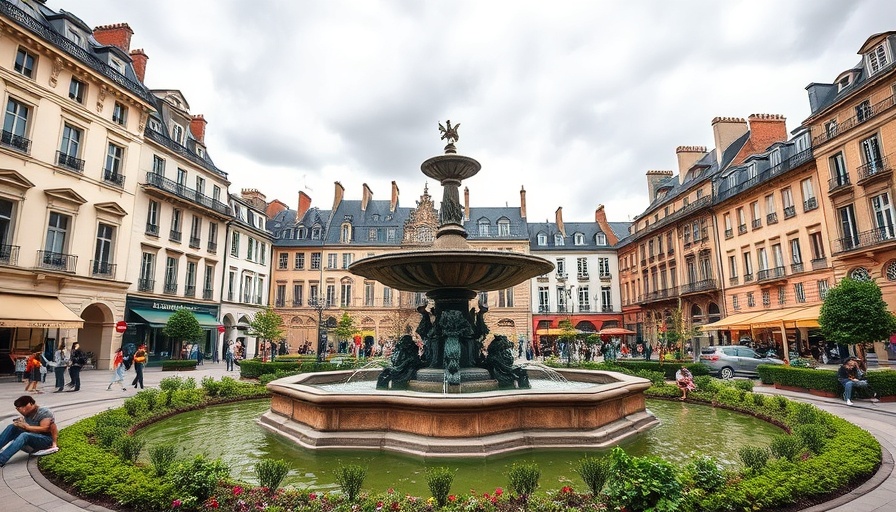 Hidden gems in Paris include scenic square with fountain and classic architecture.