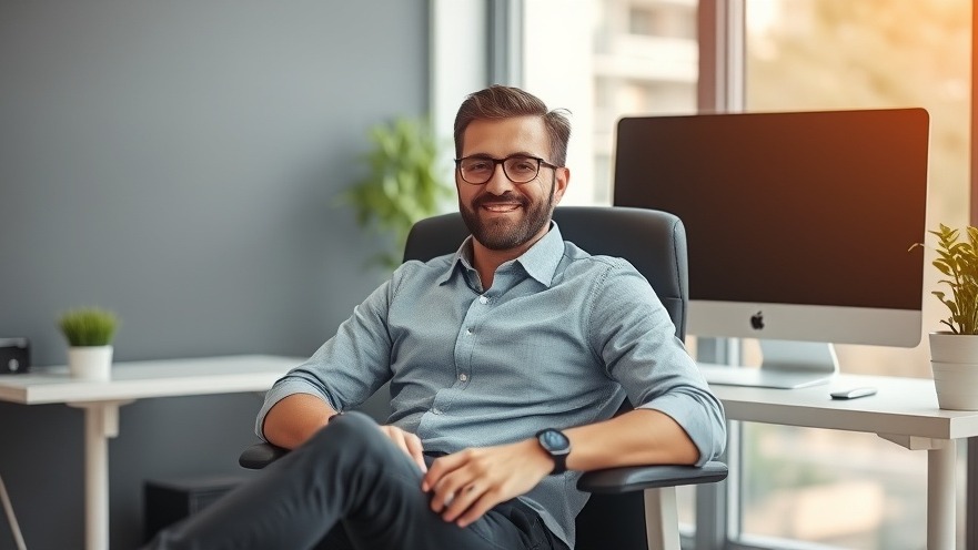 Man sitting comfortably with lumbar support for good posture benefits.
