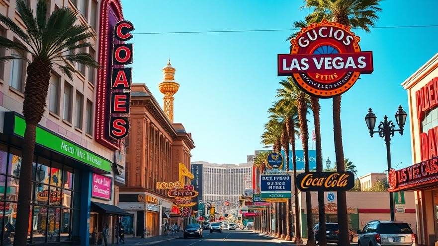 Vibrant Las Vegas strip showcasing relaxation treatments and holistic healing experiences.