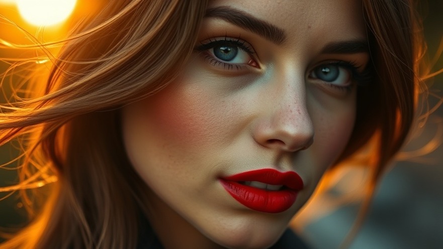 Cinematic portrait highlighting vibrant skin with seasonal fruits for skin health