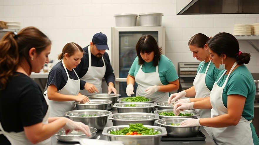 Volunteers exemplifying altruism and compassion in a kitchen setting.