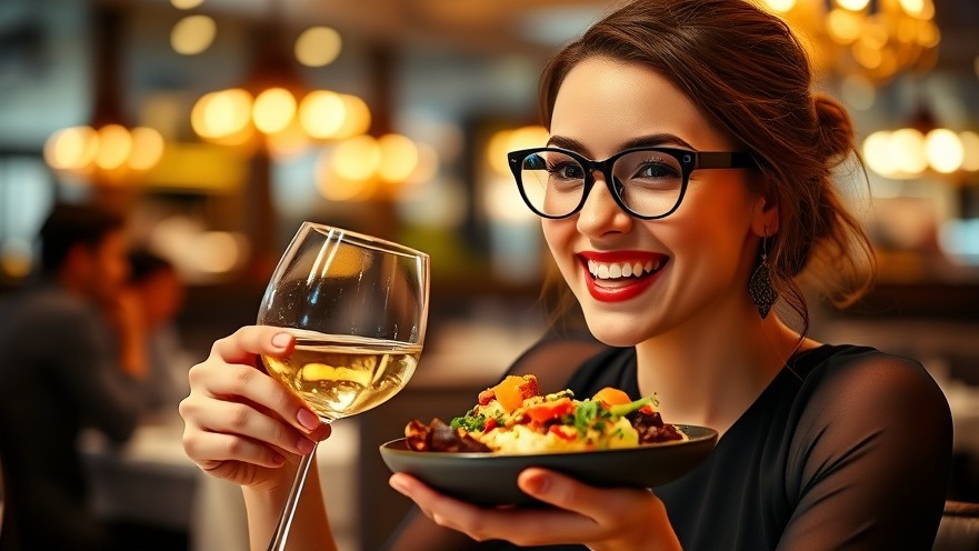 Elegant woman enjoying gourmet cuisine at a luxurious restaurant, embodying culinary travel.