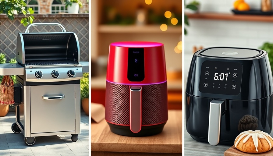 Collage of modern home appliances to avoid Amazon scams