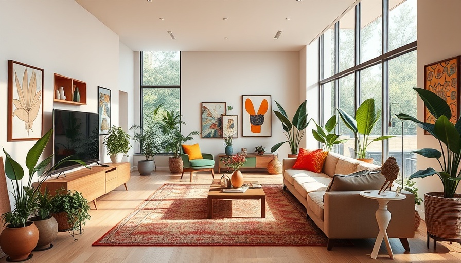 Transforming a home with ADUs: Stylish living room with colorful decor.