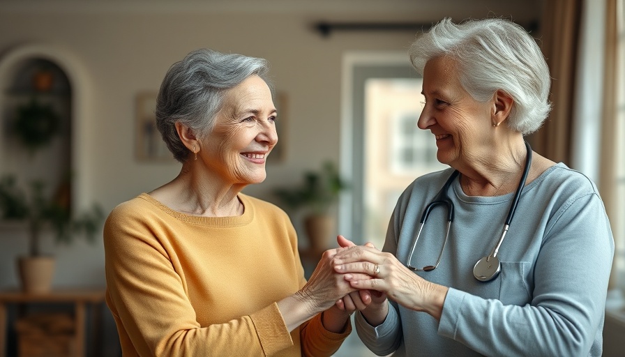 Home care trends 2025: caregiver assisting elderly woman.