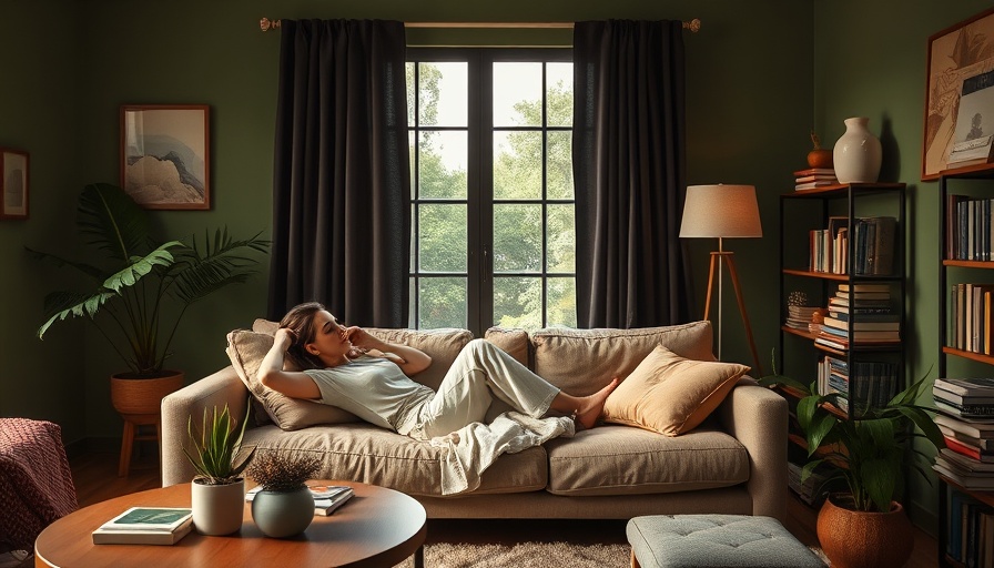 Cozy living room with green paint colors and warm lighting.