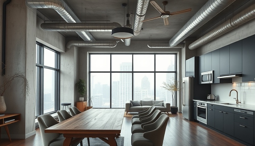 Modern urban apartment kitchen and dining area ideal for downsizing.