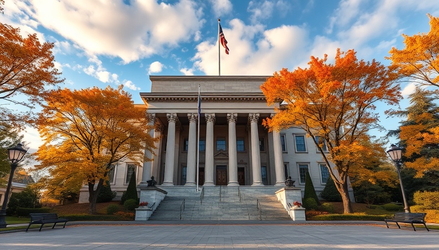 EPA building exterior displaying grand architecture in autumn.