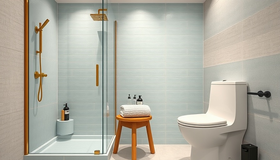 Elegant river house guest bathroom with modern design.