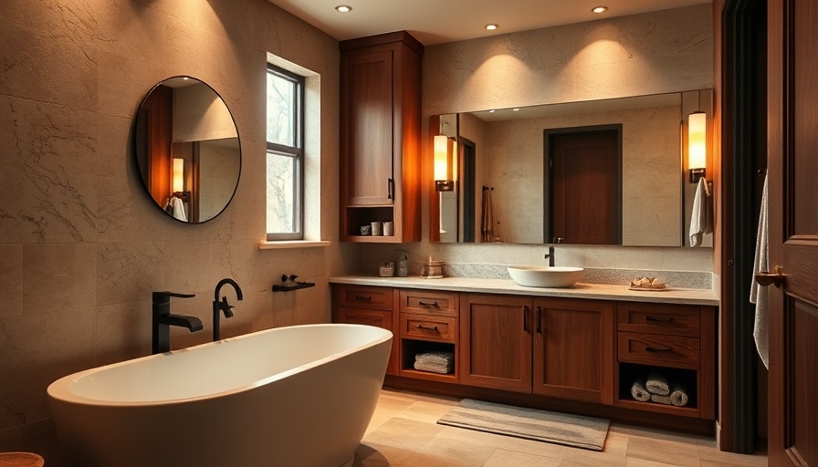 Minnesota bathroom design for empty nesters with wooden cabinets and modern fixtures