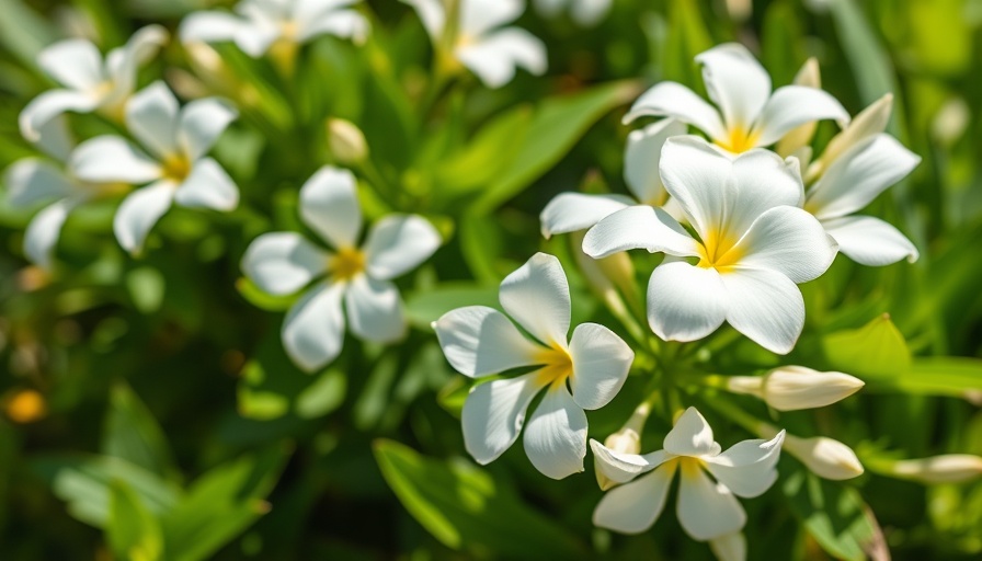 White flowers blooming on new shrubs for 2025, close-up.