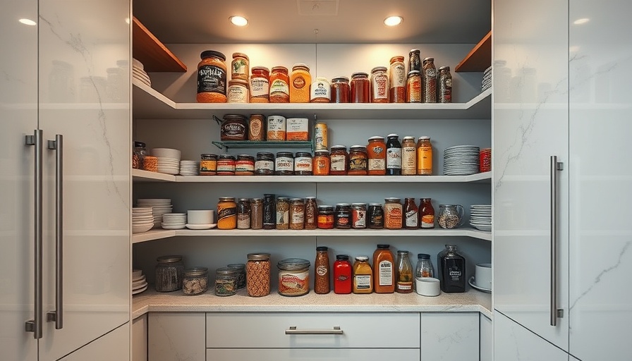 Stylish pantry showcasing genius kitchen storage ideas.