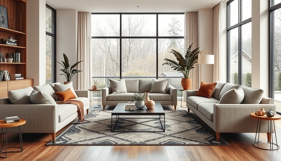 Modern chic living room 2025, cozy and inviting layout.